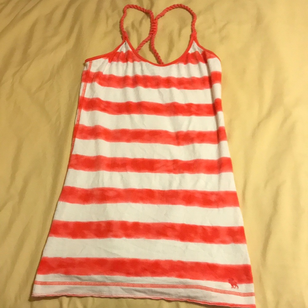 White & Coral Swimsuit Coverup Dress